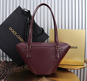 Colestore  Dolce & Gabbana Capri coffa bag in calfskin in Burgundy 18x15x13cm - 6
