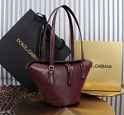 Colestore  Dolce & Gabbana Capri coffa bag in calfskin in Burgundy 18x15x13cm - 3