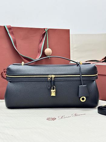 Colestore  Loro Piana Extra Softy Bag L33 Calfskin Black/Sun Gold 33 x 14 x 9cm