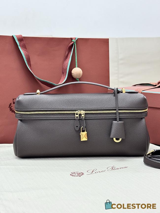 Colestore  Loro Piana Extra Softy Bag L33 Calfskin Dark Chocolate Licorice/Sun Gold 33 x 14 x 9cm - 1