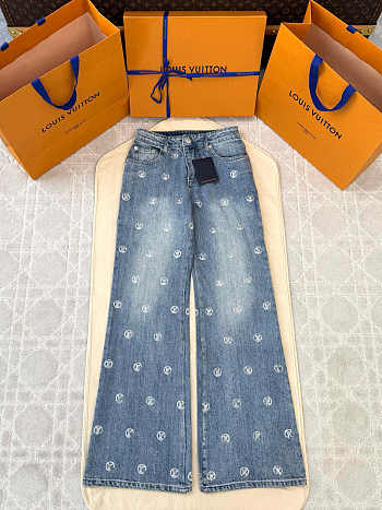 Colestore  Louis Vuitton LV Ski Signature Sequin Boot-Cut Jeans