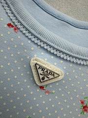 Colestore  Prada Sky Blue Bouquet Print Ribbed Knit Tank Top - 5
