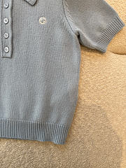 Colestore Gucci Wool Cashmere Polo Top Sky Blue  - 5
