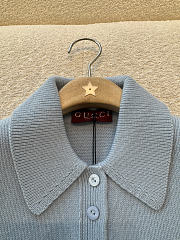 Colestore Gucci Wool Cashmere Polo Top Sky Blue  - 4