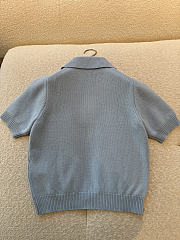 Colestore Gucci Wool Cashmere Polo Top Sky Blue  - 3