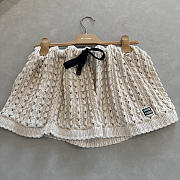 Colestore Miu Miu Crochet Mini Skirt in Beige - 1