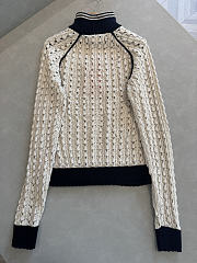 Colestore Miu Miu Openwork zip-up cardigan in Beige - 5