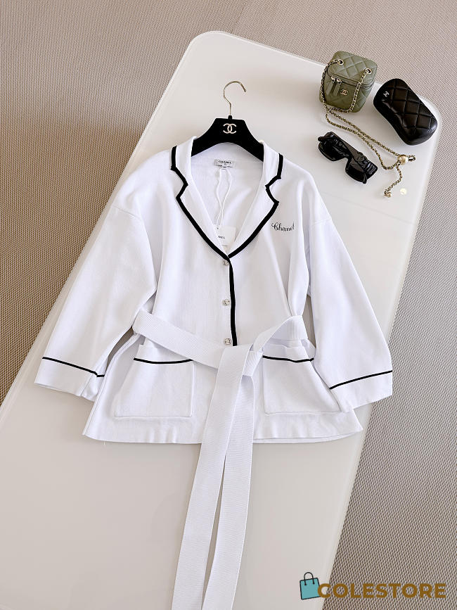 Colestore Jacket   Silk  White & Black - 1