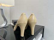 	 Colestore Chanel Camellia Patent Leather Pumps with CC Logo Beige & Black - 4