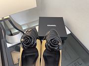 	 Colestore Chanel Camellia Patent Leather Pumps with CC Logo Beige & Black - 2