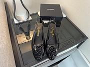 Colestore Chanel Camellia Patent Leather Slingback Pumps with CC Logo Black - 1