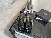Colestore Chanel Camellia Patent Leather Slingback Pumps with CC Logo Black - 2