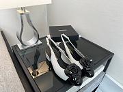 Colestore Chanel Camellia Patent Leather Slingback Pumps with CC Logo White & Black - 3