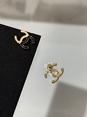 Colestore Chanel Enamel CC Earrings Black Gold - 6