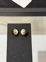 Colestore Chanel Black Lucite, Imitation Pearl And Gold Metal CC Earrings - 1
