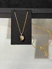 Colestore Chanel CC Logo Two-Tone Resin Ball Pendant Necklace with Gold Chain - 1
