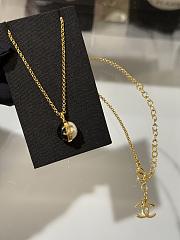 Colestore Chanel CC Logo Two-Tone Resin Ball Pendant Necklace with Gold Chain - 6