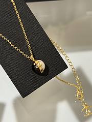 Colestore Chanel CC Logo Two-Tone Resin Ball Pendant Necklace with Gold Chain - 5