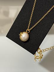 Colestore Chanel CC Logo Two-Tone Resin Ball Pendant Necklace with Gold Chain - 4
