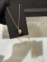 Colestore Chanel CC Logo Two-Tone Resin Ball Pendant Necklace with Gold Chain - 3