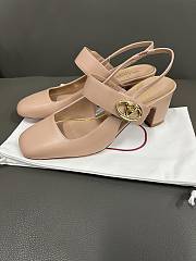Colestore VALENTINO GARAVANI  Vlogo leather slingback Mary Jane pumps Beige 6.5cm - 4