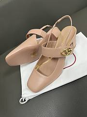 Colestore VALENTINO GARAVANI  Vlogo leather slingback Mary Jane pumps Beige 6.5cm - 2