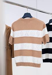 Colestore  Louis Vuitton Openwork Striped Knit Top Beige - 6