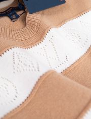 Colestore  Louis Vuitton Openwork Striped Knit Top Beige - 5