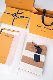Colestore  Louis Vuitton Openwork Striped Knit Top Beige - 3