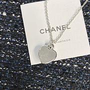 Colestore Chanel CC Logo Blue Heart Enamel Pendant Necklace with Crystal Accent - 6