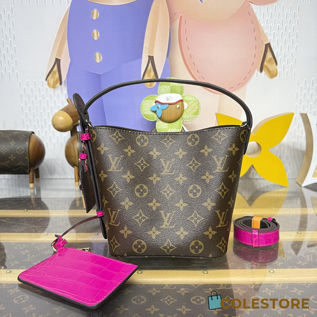 Colestore Louis Vuitton LV All In BB Monogram/Exotic Crocodile Fuchsia 16x18x12cm - 1