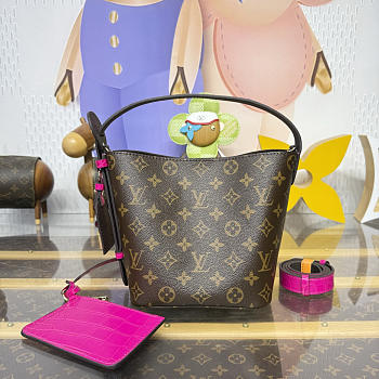 Colestore Louis Vuitton LV All In BB Monogram/Exotic Crocodile Fuchsia 16x18x12cm