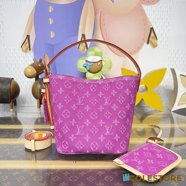 Colestore  Louis Vuitton All In BB Monogram Denim Fuchsia 16x18x12cm - 1