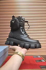 Colestore Prada Monolith brushed leather and Re-Nylon boots with pouch Black - 5