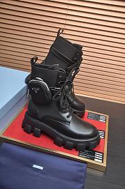 Colestore Prada Monolith brushed leather and Re-Nylon boots with pouch Black - 6