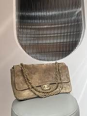 Colestore Chanel Large flap-top handbag   Suede calfskin & Gold-plated metal  Dark beige  19.5 x 32 x 10cm - 6