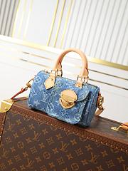 Colestore Louis Vuitton Nano Speedy Blue Denim 16×7.5×10cm - 1