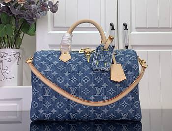 Colestore Louis Vuitton Speedy Soft 30 Blue Denim M14430 30 x 21 x 17cm