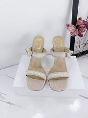 Colestore Dior Dway Bow-Heeled Sandal Beige Dior Oblique Embroidery 9.5cm - 5