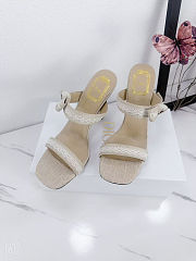 Colestore Dior Dway Bow-Heeled Sandal Beige Dior Oblique Embroidery 9.5cm - 2