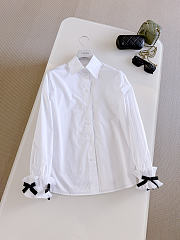 Colestore Valentino Ruffled Cuff Cotton Poplin Shirt – White - 5