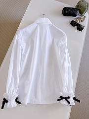 Colestore Valentino Ruffled Cuff Cotton Poplin Shirt – White - 4