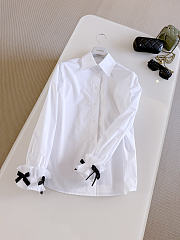 Colestore Valentino Ruffled Cuff Cotton Poplin Shirt – White - 3