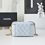 Colestore Chanel Classic Vanity Bag Light Blue Lambskin 17x9.5x8cm - 3