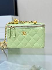 	 Colestore Chanel Classic Vanity Bag Light Green Lambskin 17x9.5x8cm - 5