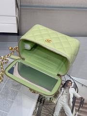 	 Colestore Chanel Classic Vanity Bag Light Green Lambskin 17x9.5x8cm - 3