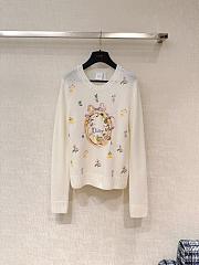 Colestore  Dior Dioramour Sweater Embroidered Pastel Dior Velvet Bloom Cashmere and Wool Knit - 1