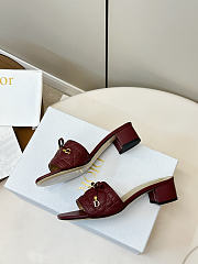 Colestore Dior Or Dior Cannage Heeled Slide Hermitage Red Quilted Cannage Lambskin 3.5cm - 5