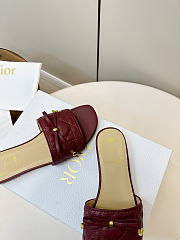 Colestore Dior Or Dior Cannage Heeled Slide Hermitage Red Quilted Cannage Lambskin 3.5cm - 2