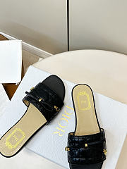 Colestore Dior Cannage Heeled Slide Black Quilted Cannage Lambskin 3.5cm - 4